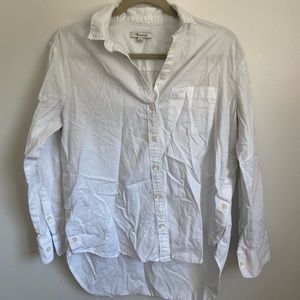 Madewell White Oversized Ex-Boyfriend Button Down Shirt, Sz XS